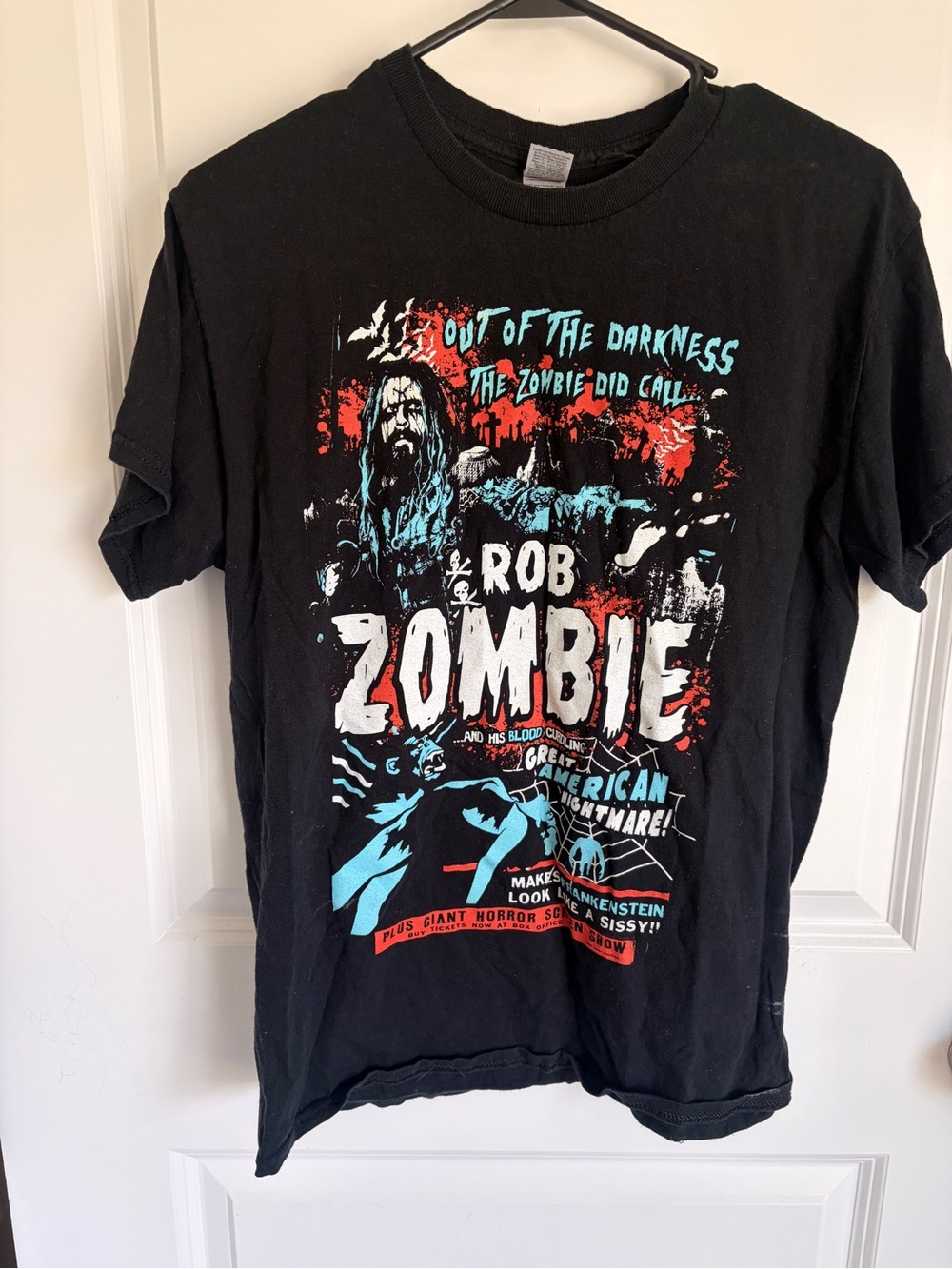 Rob Zombie Black Graphic Tee with Teal and Red Print